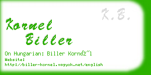 kornel biller business card